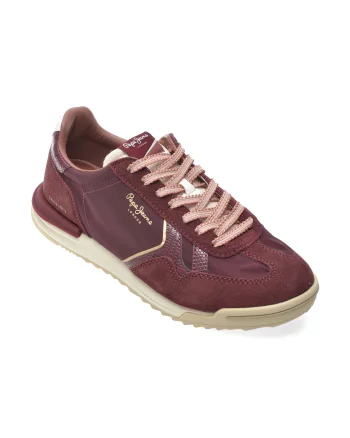 Pantofi sport PEPE JEANS visinii, LS60090, din material textil si piele naturala
