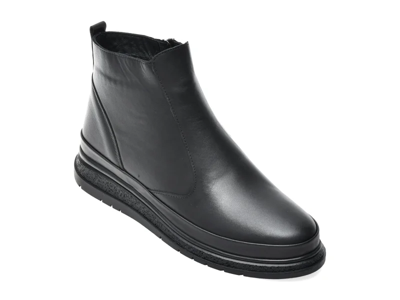 Ghete IMAGE negre, CS236, din piele naturala