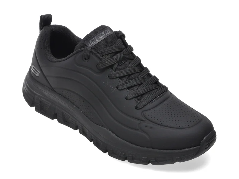 Pantofi sport SKECHERS negri, BOBS B LITE, din piele ecologica