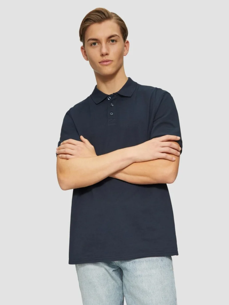 Tricou polo din bumbac, barbati, croiala Regular Fit, Bleumarin inchis (SELECTATI MARIMEA: S)