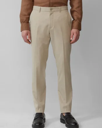 s.Oliver BLACK LABEL Pantaloni costum barbati cu model fin si croiala Slim Fit, Maro deschis (SELECTATI MARIMEA: 54)