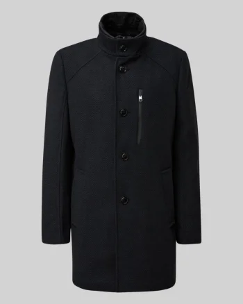 s.Oliver Black Label Palton barbati din amestec de lana, cu dubla inchidere, Bleumarin inchis (SELECTATI MARIMEA: 48)