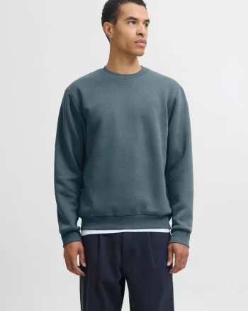 Jack & Jones Bluza barbati, simpla cu decolteu la baza gatului, Gri inchis (SELECTATI MARIMEA: XL)