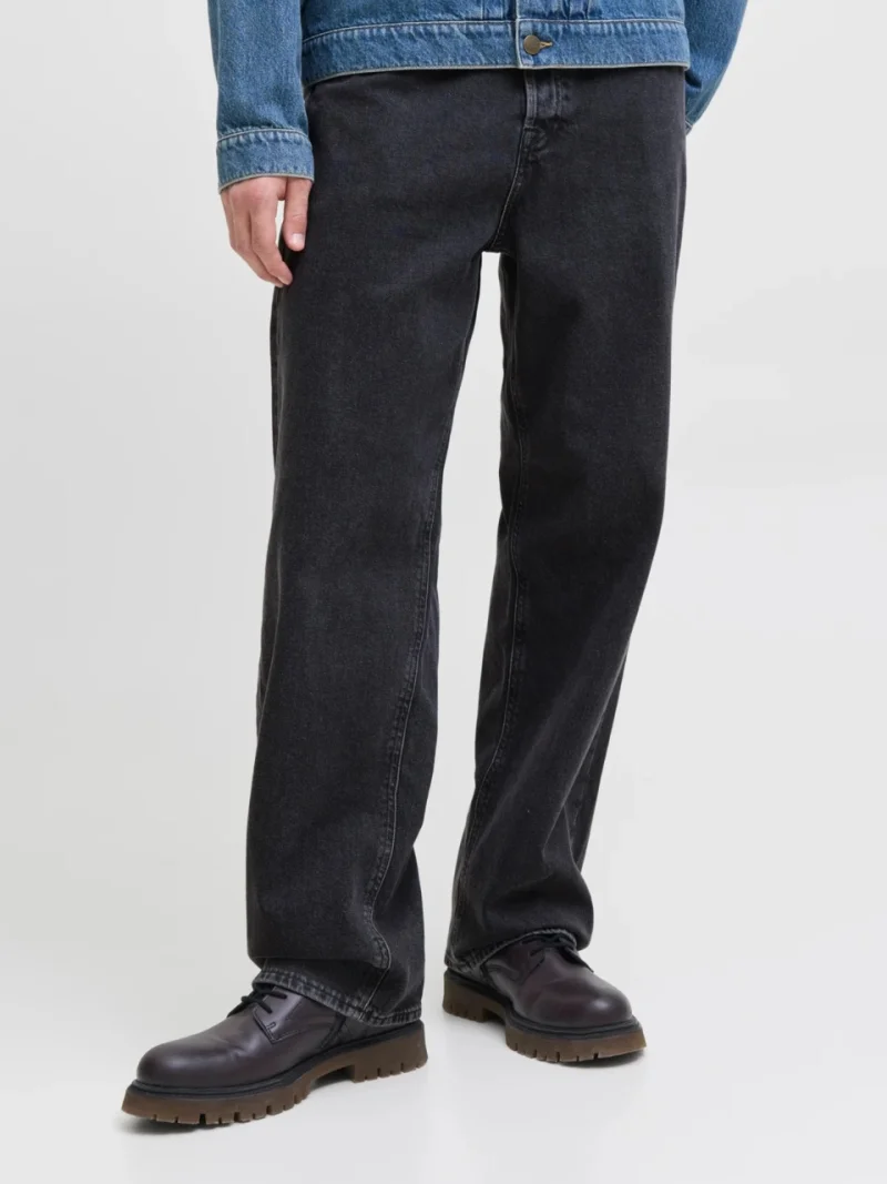 Jack & Jones Blugi barbati ALEX, cu talie inalta si croiala Dreapta, Negru (SELECTATI MARIMEA: 36, SELECTATI LUNGIMEA: 32)