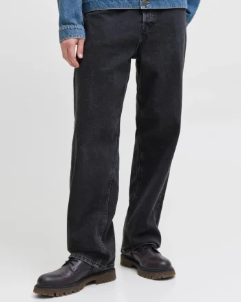 Jack & Jones Blugi barbati ALEX, cu talie inalta si croiala Dreapta, Negru (SELECTATI MARIMEA: 36, SELECTATI LUNGIMEA: 32)
