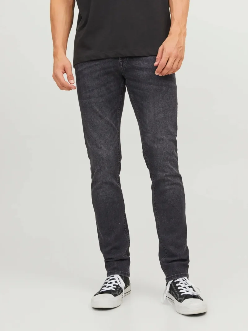 Jack & Jones Blugi barbati GLENN, cu talie joasa si croiala Slim fit, Negru (SELECTATI MARIMEA: 30, SELECTATI LUNGIMEA: 32)