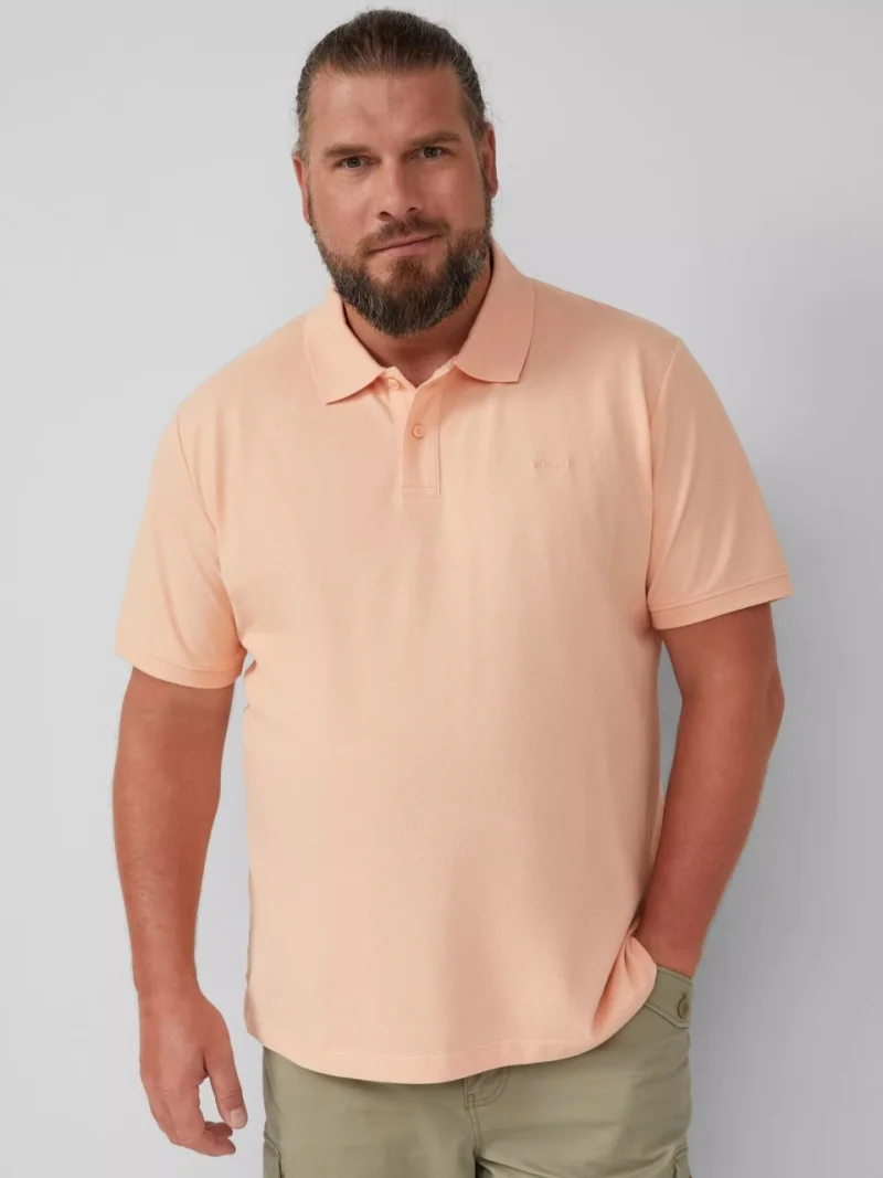s.Oliver Big Sizes Tricou polo barbati big sizes, Regular fit din bumbac, Portocaliu deschis (SELECTATI MARIMEA: 2XL)