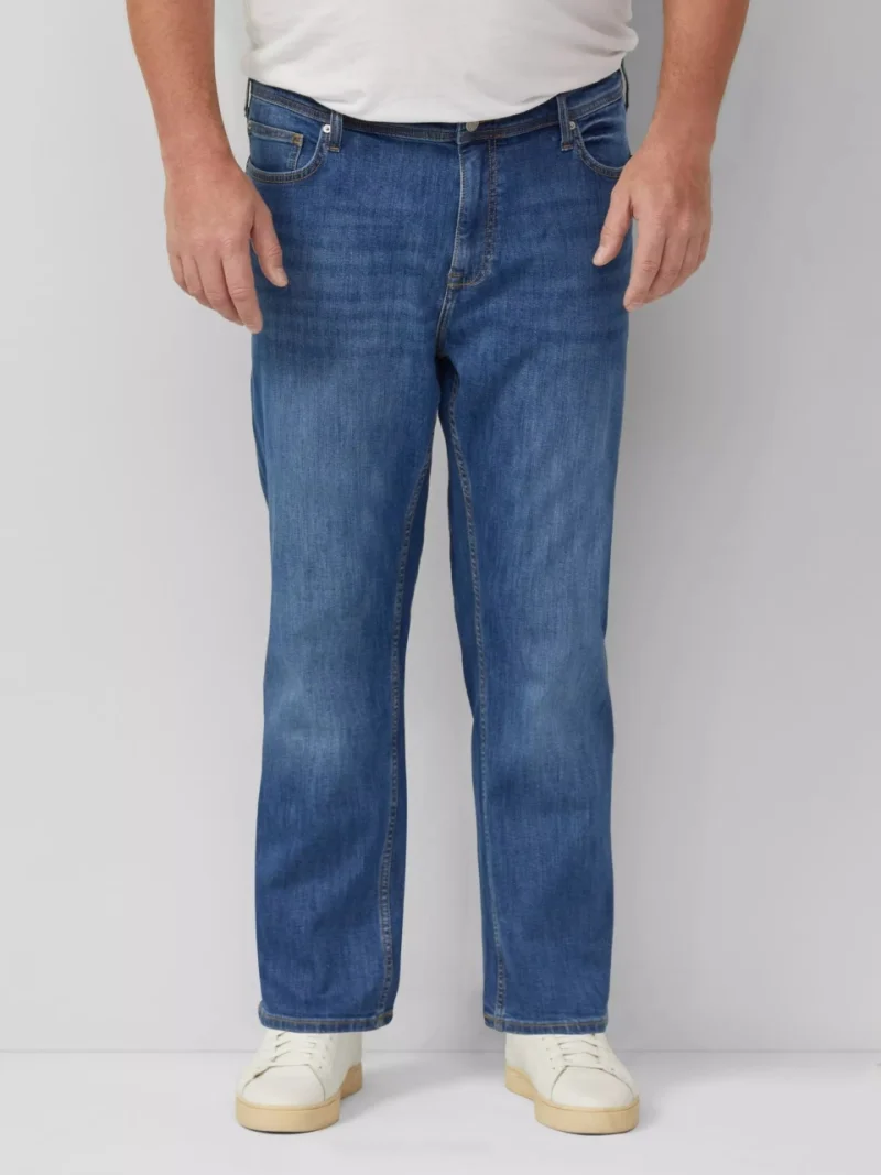 s.Oliver Big Sizes Blugi barbati big size Casby, cu talie medie, Relaxed fit, Straight leg, Albastru (SELECTATI MARIMEA: 44, SELECTATI LUNGIMEA: 30)