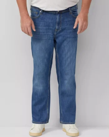 s.Oliver Big Sizes Blugi barbati big size Casby, cu talie medie, Relaxed fit, Straight leg, Albastru (SELECTATI MARIMEA: 44, SELECTATI LUNGIMEA: 30)