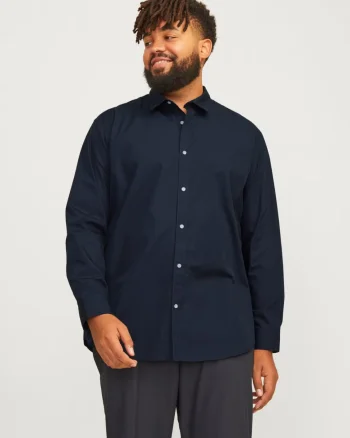 Jack & Jones Plus Camasa barbati big sizes, Joe, Regular fit, Bleumarin inchis (SELECTATI MARIMEA: 2XL)