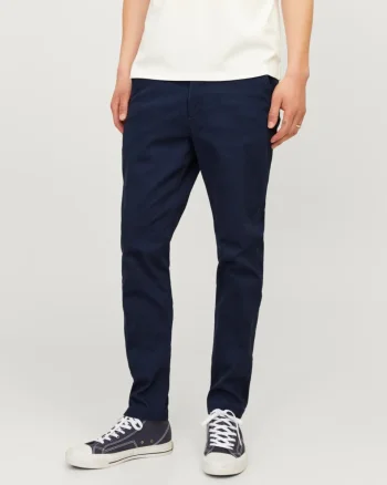 Jack & Jones Pantaloni chino barbati, Dave, croiala Slim fit, Bleumarin inchis (SELECTATI MARIMEA: 28, SELECTATI LUNGIMEA: 32)
