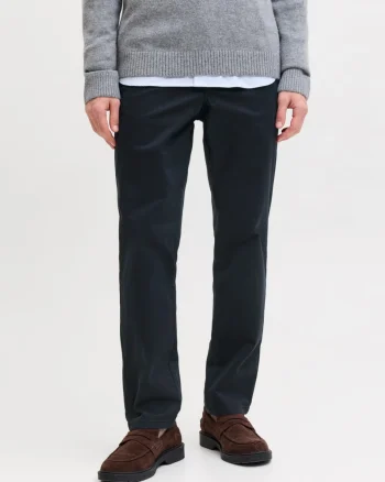 Jack & Jones, Pantaloni chino, barbati, Jpstollie Vance, Regular Fit, cu talie medie, Bleumarin inchis (SELECTATI MARIMEA: 30, SELECTATI LUNGIMEA: 32)