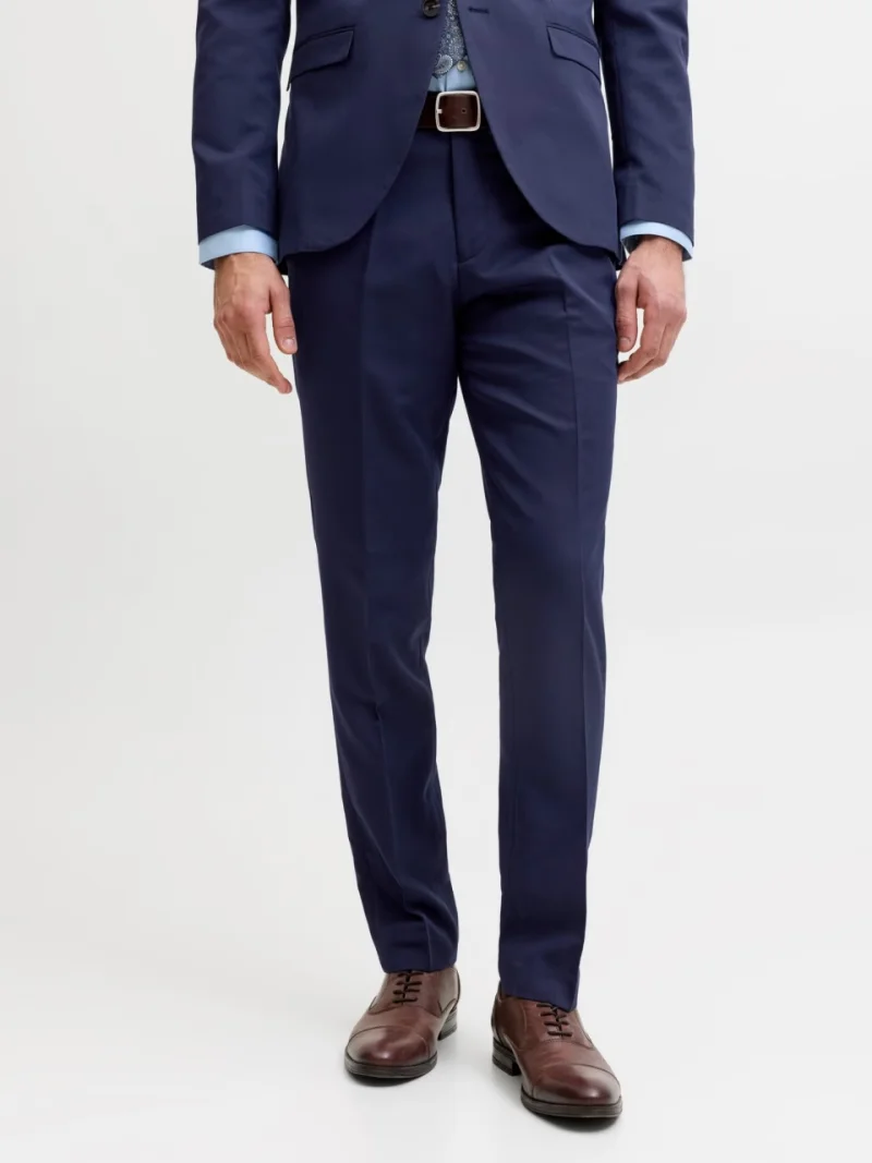 Jack & Jones Pantaloni costum barbati, JPRFRANCO, cu croiala Super Slim fit, Bleumarin inchis (SELECTATI MARIMEA: 52)