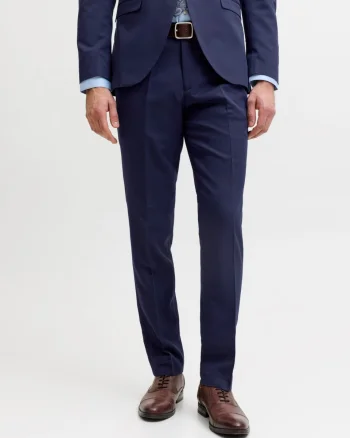 Jack & Jones Pantaloni costum barbati, JPRFRANCO, cu croiala Super Slim fit, Bleumarin inchis (SELECTATI MARIMEA: 52)