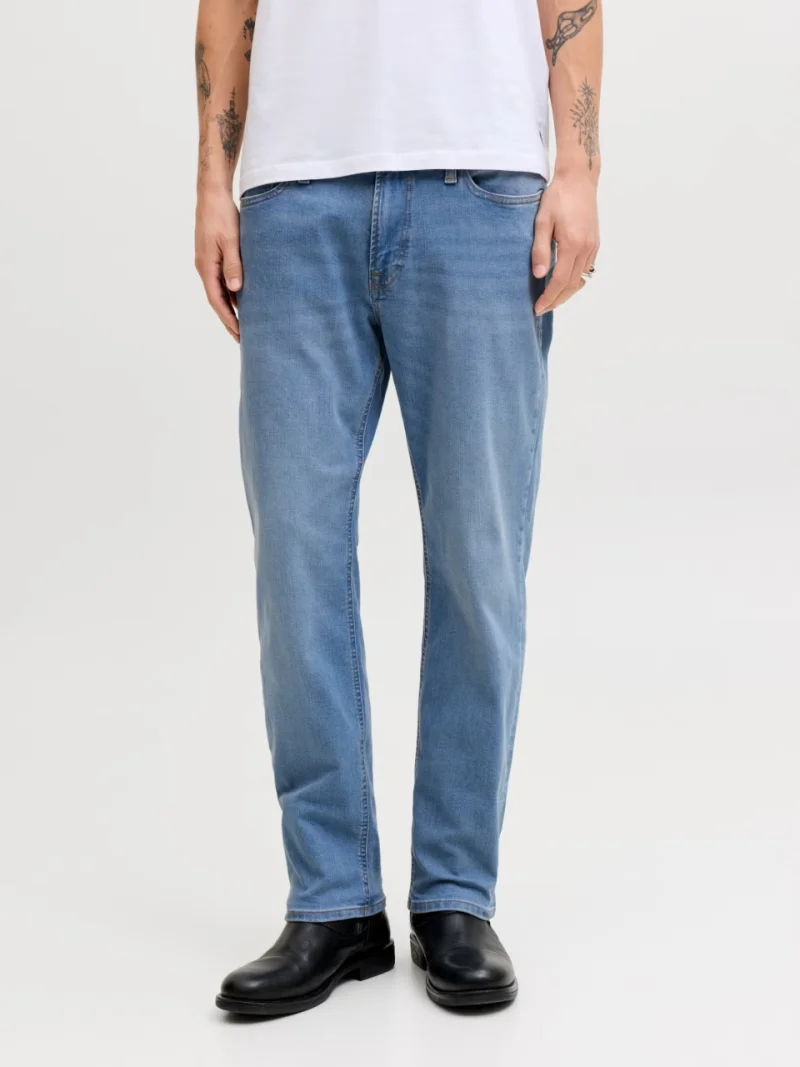 Jack & Jones Blugi barbati CLARK, cu talie medie si croiala Regular fit, Albastru (SELECTATI MARIMEA: 32, SELECTATI LUNGIMEA: 32)
