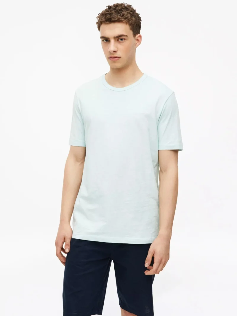 s.Oliver Tricou barbati din bumbac, cu imprimeu, Regular fit, Turcoaz deschis (SELECTATI MARIMEA: XL)