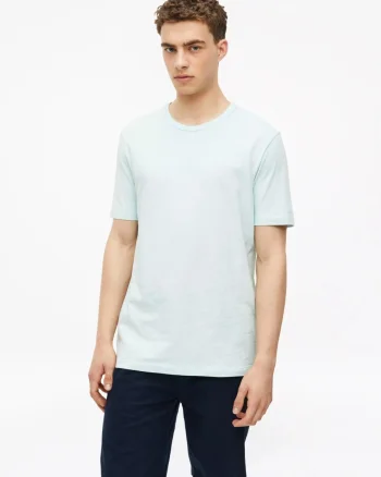 s.Oliver Tricou barbati din bumbac, cu imprimeu, Regular fit, Turcoaz deschis (SELECTATI MARIMEA: XL)