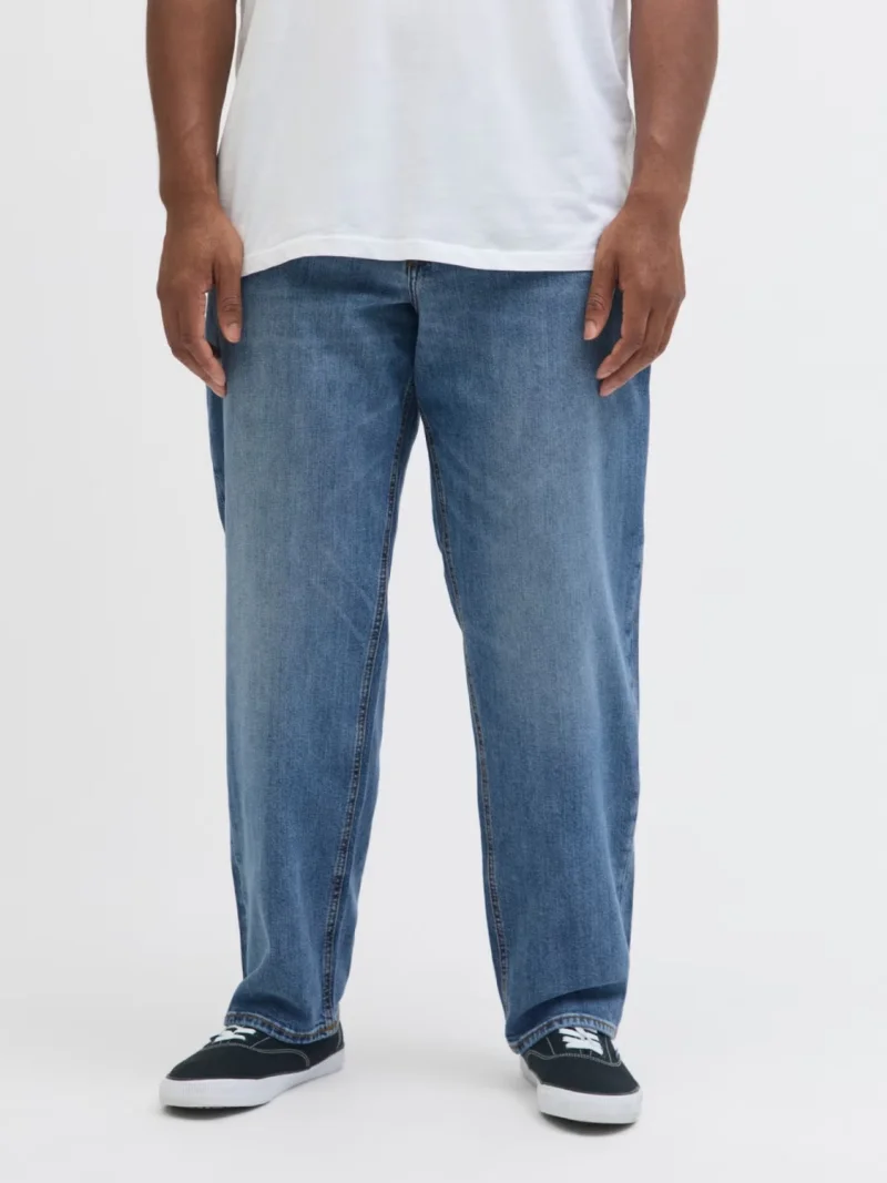 Jack & Jones Plus Blugi Mike, barbati big sizes, cu talie joasa si croiala Comfort Fit, Abastru deschis (SELECTATI MARIMEA: 42, SELECTATI LUNGIMEA: