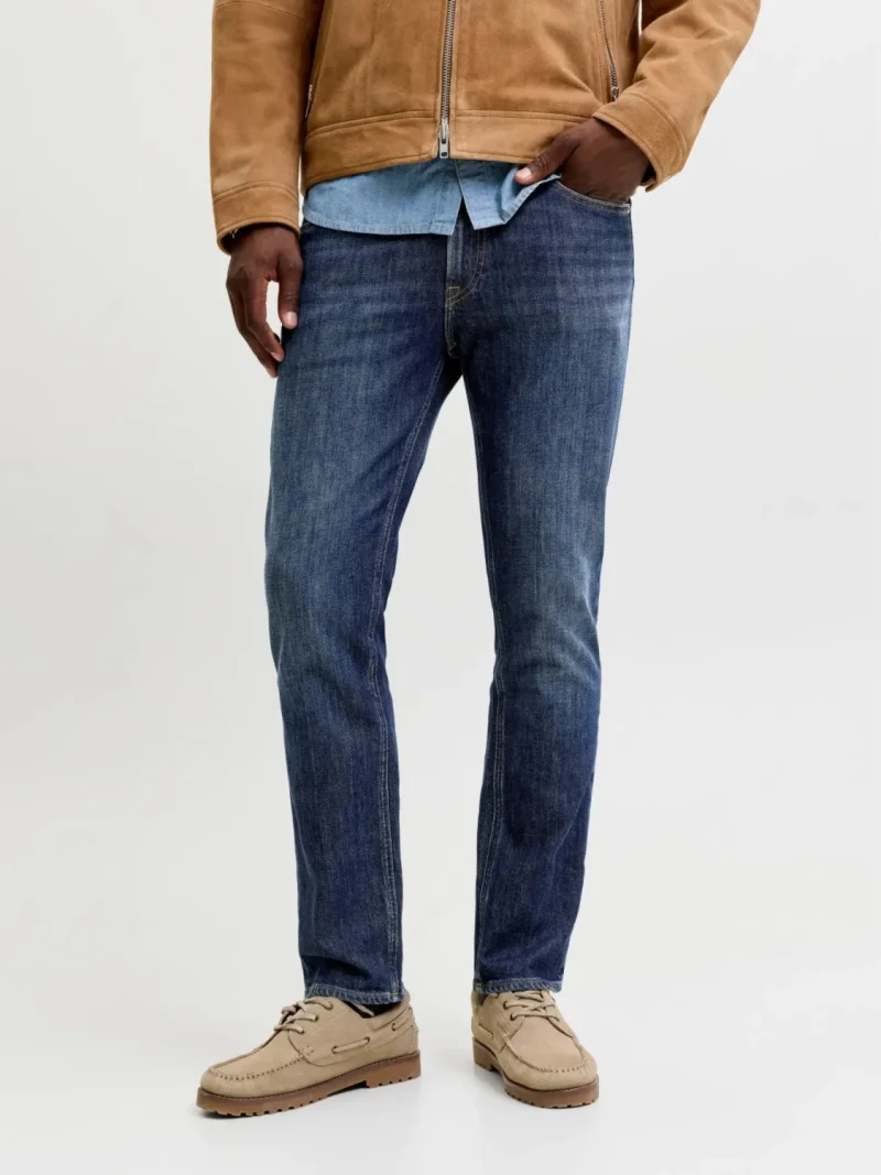 Jack & Jones Blugi barbati CLARK, cu talie medie si croiala Regular fit, Albastru inchis (SELECTATI MARIMEA: 31, SELECTATI LUNGIMEA: 30)