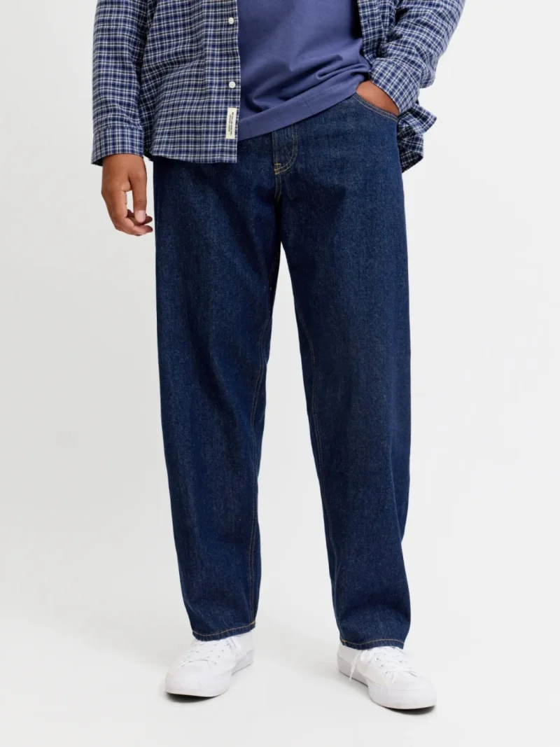 Jack & Jones Plus Blugi CHRIS barbati big sizes, cu talie inalta si croiala Relaxed fit, Indigo (SELECTATI MARIMEA: 52, SELECTATI LUNGIMEA: 32)
