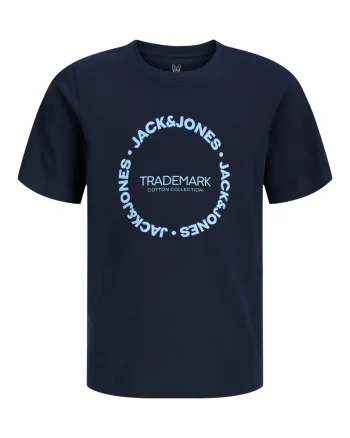 Jack & Jones Tricou baieti, din bumbac, Regular Fit, JJBENSON, Bleumarin inchis (SELECTATI MARIMEA: 152 cm)