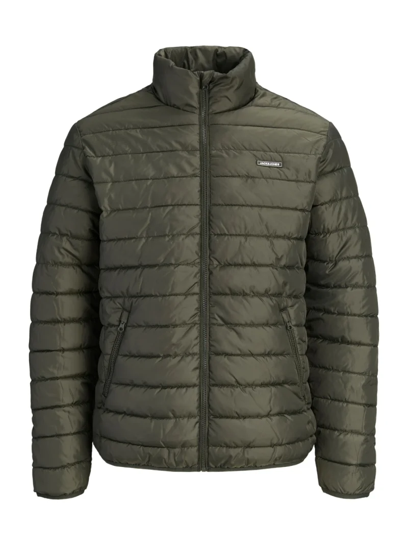 Jack & Jones Plus Jacheta matlasata barbati big sizes, fara gluga, Regular fit, JJELVIS, Verde inchis (SELECTATI MARIMEA: 5XL)