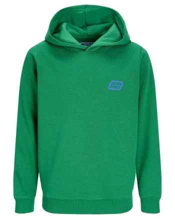 Jack & Jones Hanorac baieti cu gluga fara fermoar, Regular Fit, JJAMI, Verde (SELECTATI MARIMEA: 152 cm)