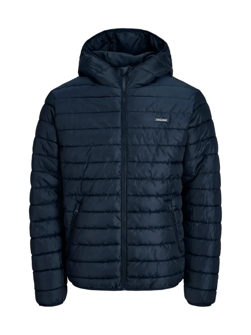 Jack & Jones Plus Jacheta barbati big sizes, PUFFER, cu gluga, JJELVIS, Bleumarin inchis (SELECTATI MARIMEA: 5XL)