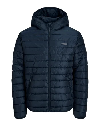 Jack & Jones Plus Jacheta barbati big sizes, PUFFER, cu gluga, JJELVIS, Bleumarin inchis (SELECTATI MARIMEA: 5XL)