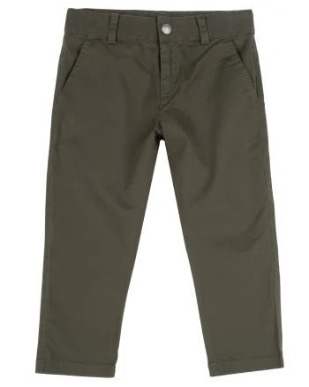 Pantaloni copii Chicco twill, maro kaki, 08643