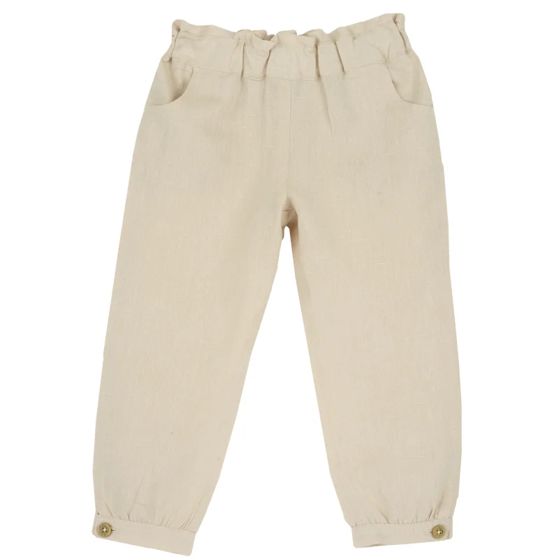 Pantaloni copii Chicco din in, Bej, 08851-64MC