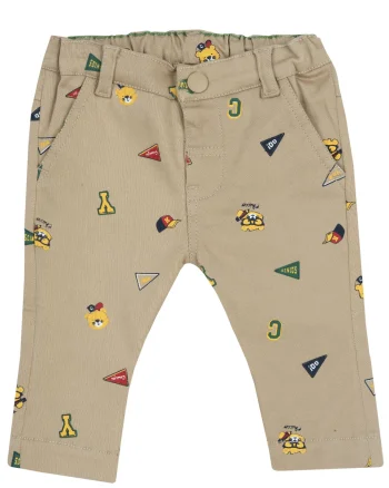 Pantaloni lungi copii Chicco, Bej cu model, 08891-65MFCO