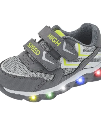 Pantofi sport copii cu luminite Chicco Clip, Gri Inchis, 71162-66P