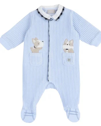 Salopeta bebelusi Chicco din velur, bleu, 27186-67MFCI