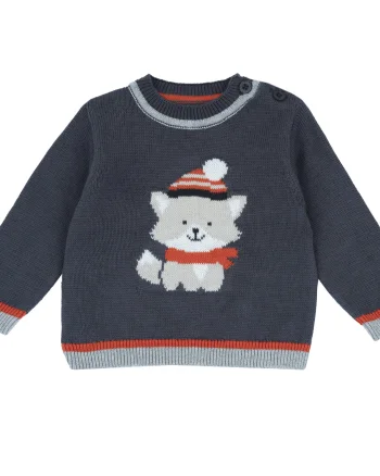 Pulover copii Chicco tricotat, gri inchis, 69802-67MFCO