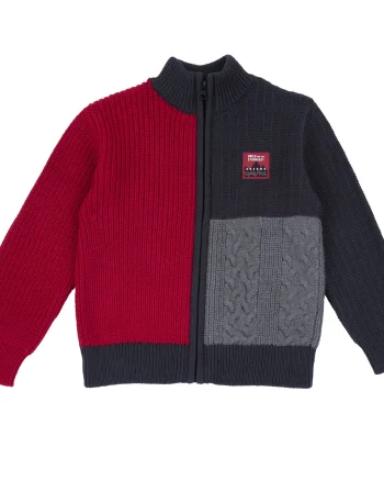 Cardigan copii Chicco tricotat, gri inchis, 07372-67MC