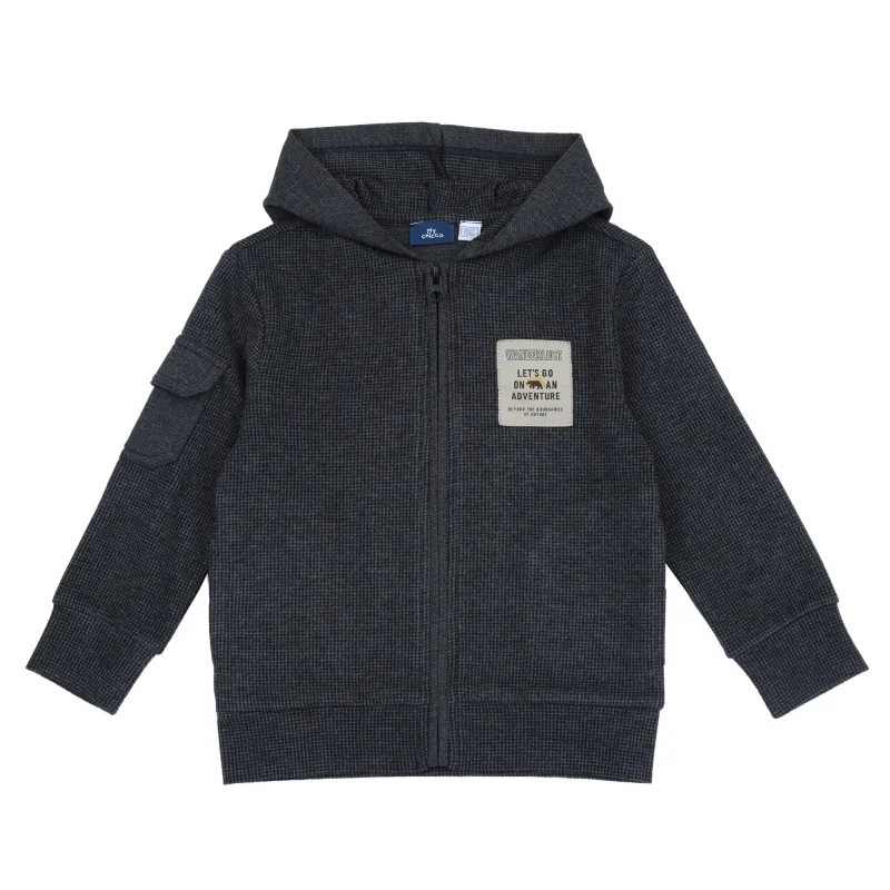 Cardigan copii Chicco tricotat, gri inchis, 00966-69MC