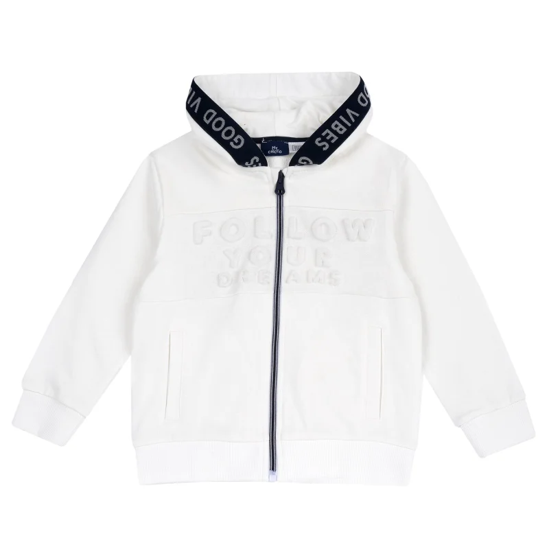 Cardigan bebelusi Chicco din blana, alb, 00551-69MC