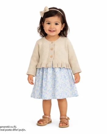 Cardigan copii Chicco tricotat, Bej, 02147-70MFCO