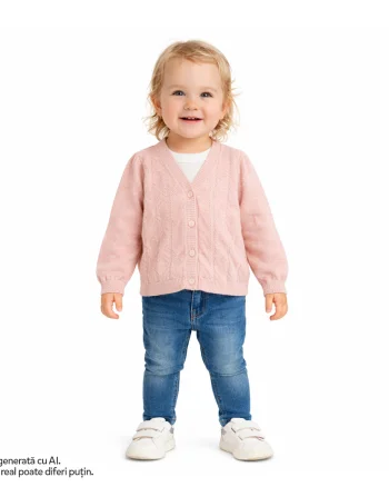 Cardigan copii Chicco tricotat, Roz, 01573-70MC