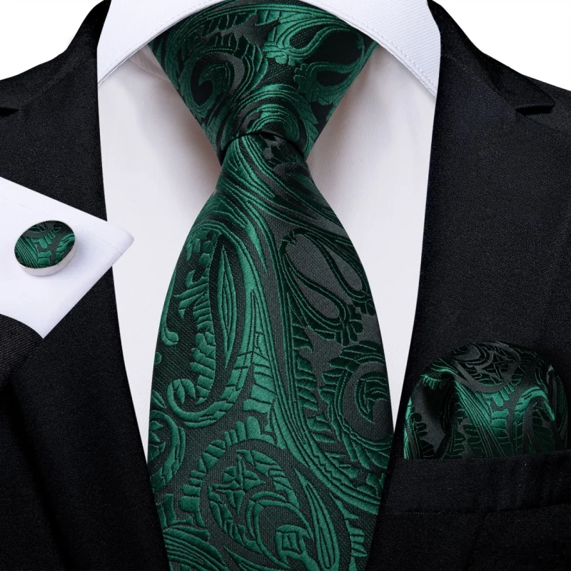 Set cravata verde + batista + butoni - matase -- model 896