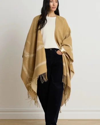 Lauren Ralph Lauren  poncho pentru femei cu lână