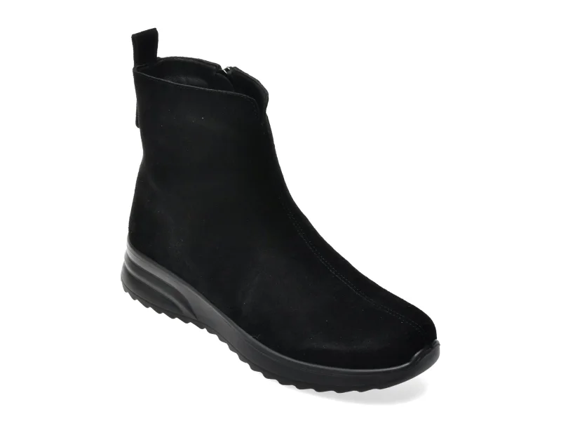 Ghete IMAGE negre, 326052, din piele intoarsa
