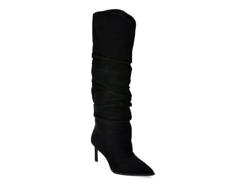 Cizme elegante EPICA negre, 2148BD, din piele intoarsa