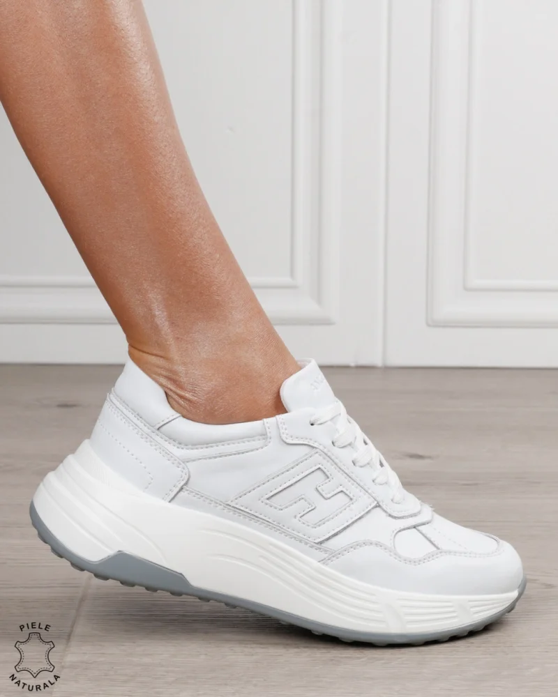 Pantofi sport damă din piele naturală CRL1879 ALB