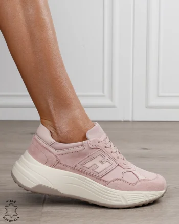 Pantofi sport damă din piele naturală în combinație de culori CRL1879 ROZ