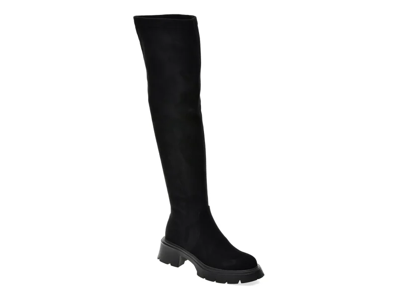 Cizme FLAVIA PASSINI negre, TC356, din material textil si piele naturala
