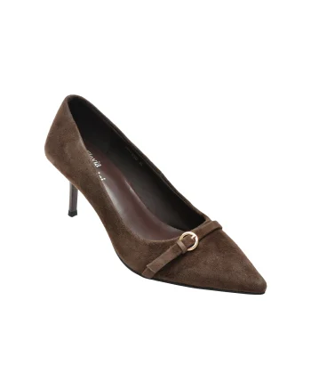 Pantofi eleganti FLAVIA PASSINI maro, A614, din piele intoarsa