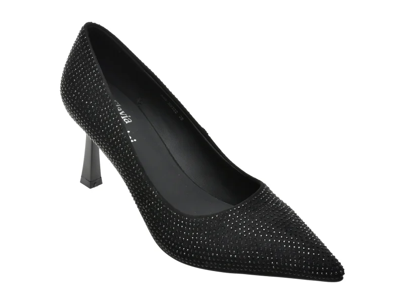 Pantofi eleganti FLAVIA PASSINI negri, A65, din material textil