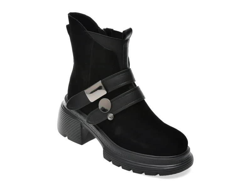 Ghete ALDO negre, 5R463, din piele intoarsa
